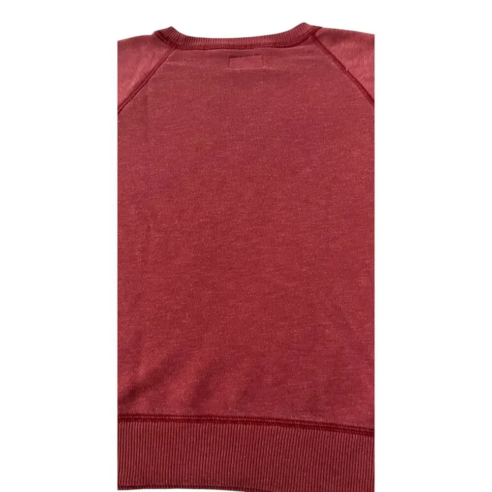 AMERICAN EAGLE LONG SLEEVE CREWNECK SWEATSHIRT, WOMENS, M, HEATHER CRANBERRY - Picture 6 of 11